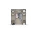 Drehtürenschrank >Voyager< 7 Böden, Eiche Artisan Dekor / Spiegel / weiß - 187x194x53cm (B/H/T)