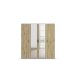 Drehtürenschrank >Voyager< 7 Böden, Eiche Artisan Dekor / Spiegel / weiß - 187x194x53cm (B/H/T)