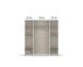 Drehtürenschrank >Voyager< 7 Böden, Eiche Artisan Dekor / Spiegel / weiß - 187x194x53cm (B/H/T)
