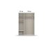 Drehtürenschrank >Voyager< 2 Schübe, Eiche Artisan Dekor / Spiegel / weiß - 140x194x53cm (B/H/T)