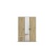 Drehtürenschrank >Voyager< 2 Schübe, Eiche Artisan Dekor / Spiegel / weiß - 140x194x53cm (B/H/T)
