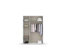 Drehtürenschrank >Voyager< 4 Böden, 1 Stange, Eiche Artisan Dekor / weiß - 140x194x53 (BxHxT)