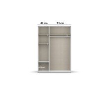 Drehtürenschrank >Voyager< 2 Schübe, 3 Böden, Eiche Artisan Dekor / weiß - 140x194x53 (BxHxT)