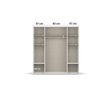 Drehtürenschrank >Voyager< 4 Schübe, 5 Böden, Eiche Artisan Dekor / weiß - 187x194x53cm (B/H/T)