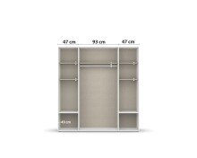 Drehtürenschrank >Voyager< 4 Schübe, 5 Böden, Eiche Artisan Dekor / weiß - 187x194x53cm (B/H/T)