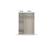 Drehtürenschrank >Voyager< 3 Türen, 4 Böden, 1 Stange, weiß / Spiegel - 140x194x53cm (B/H/T)