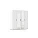 Drehtürenschrank >Voyager< 4 Türen, 7 Böden, 1 Stange, weiß / Spiegel - 187x194x53cm (B/H/T)