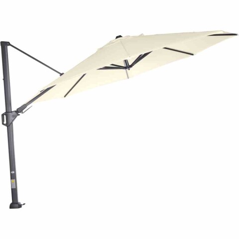 Ampelschirm >SUNSET N+< in ecru, Polyester, Aluminium - 350x252x350cm (BxHxT)