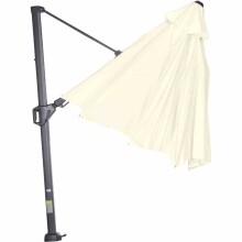 Ampelschirm >SUNSET N+< in ecru, Polyester, Aluminium - 350x252x350cm (BxHxT)