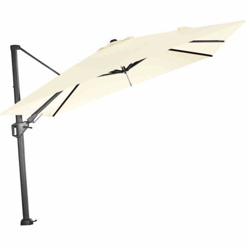 Ampelschirm >SUNSET N+< in ecru, Polyester, Aluminium - 300x255x300cm (BxHxT)