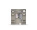 Drehtürenschrank >Voyager< 4 Schübe, 5 Böden, 1 Stange, weiß / Spiegel - 187x194x53cm (B/H/T)