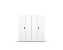 Drehtürenschrank >Voyager< 4 Türen, 7 Böden, 1 Stange, alpinweiß  - 187x194x53cm (BxHxT)