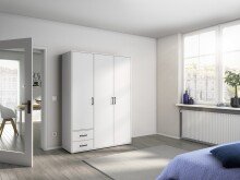 Drehtürenschrank >Voyager< 2 Schübe, 3 Böden, 1 Stange, alpinweiß - 140x194x53cm (BxHxT)