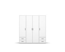 Drehtürenschrank >Voyager< 4 Schübe, 5 Böden, 1 Stange, alpinweiß  - 187x194x53cm (BxHxT)