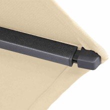 Sonnenschirm >AVIO< in ecru, Polyester, Aluminium - 250x258x250cm (BxHxT)