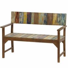Gartenbank >PALU< in boat-look finish mehrfarbig, Massivholz - 57x90x124 (BxHxT)
