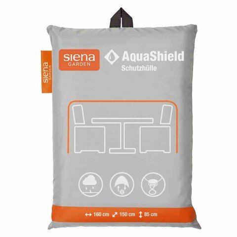 Gartenmöbel-Schutzhülle >AQUASHIELD< in grau, Polyester - 160x85x150cm (BxHxT)