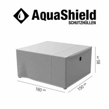 Gartenmöbel-Schutzhülle >AQUASHIELD< in grau, Polyester - 160x85x150cm (BxHxT)