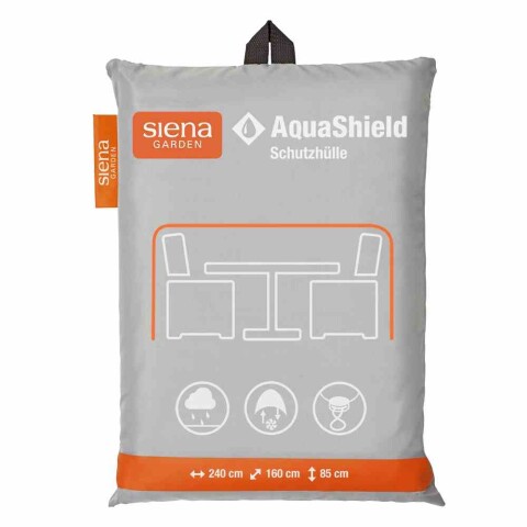 Gartenmöbel-Schutzhülle >AQUASHIELD< in grau, Polyester - 240x85x160cm (BxHxT)