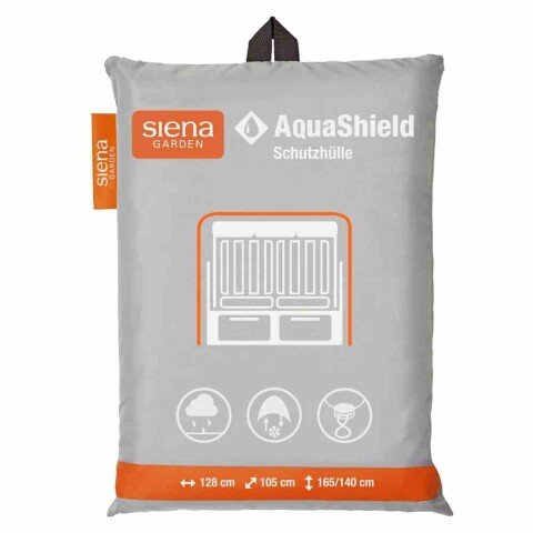 Strandkorb-Schutzhülle >AQUASHIELD< in grau, Polyester - 128x165x105cm (BxHxT)