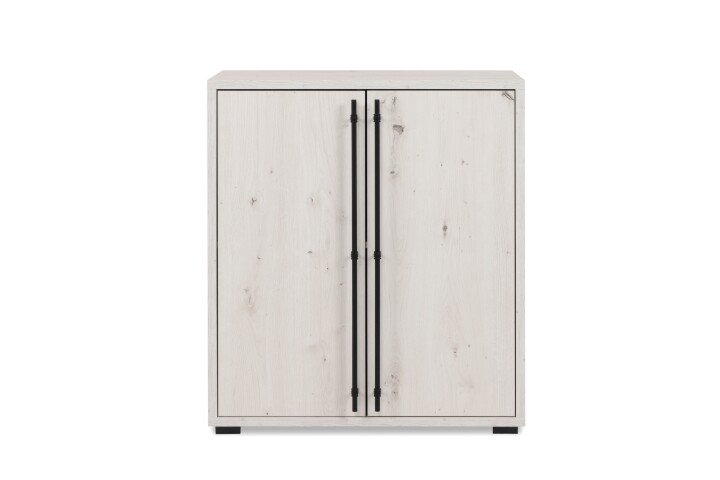 Kommode >Almo< 2 Türen, 1 Boden, Artisan Weißeiche Dekor - 75x85x38,5cm (BxHxT)
