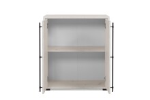 Kommode >Almo< 2 Türen, 1 Boden, Artisan Weißeiche Dekor - 75x85x38,5cm (BxHxT)