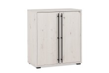 Kommode >Almo< 2 Türen, 1 Boden, Artisan Weißeiche Dekor - 75x85x38,5cm (BxHxT)