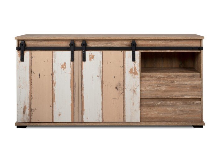 Sideboard >Marrakesch< Valhalla Eiche Dekor / Milford Kiefer Dekor - 180x87x40cm (B/H/T)