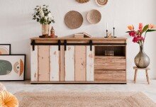 Sideboard >Marrakesch< Valhalla Eiche Dekor / Milford Kiefer Dekor - 180x87x40cm (B/H/T)