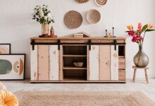 Sideboard >Marrakesch< Valhalla Eiche Dekor / Milford Kiefer Dekor - 180x87x40cm (B/H/T)