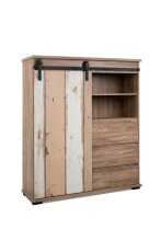 Highboard >Marrakesch< Valhalla Eiche Dekor / Milford Kiefer Dekor - 120x140x40cm (B/H/T)
