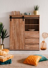 Highboard >Marrakesch< Valhalla Eiche Dekor / Milford Kiefer Dekor - 120x140x40cm (B/H/T)