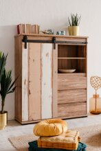 Highboard >Marrakesch< Valhalla Eiche Dekor / Milford Kiefer Dekor - 120x140x40cm (B/H/T)
