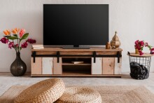 Lowboard >Marrakesch< Valhalla Eiche Dekor / Milford Kiefer Dekor - 160x50x40cm (B/H/T)