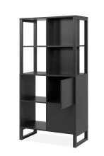 Raumteilerregal >Sumatra< 8 Fächer, 2 Türen, Anthrazit - 83,5x165x40cm (BxHxT)