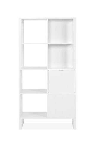Raumteilerregal >Sumatra< 8 Fächer, 2 Türen, weiß - 83,5x165x40cm (BxHxT)