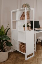 Raumteilerregal >Sumatra< 8 Fächer, 2 Türen, weiß - 83,5x165x40cm (BxHxT)