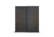 Schwebetürenschrank >Barea< 2 Böden, 2 Stangen, Eiche dunkel Dekor / grau - 181x210x62cm (B/H/T)