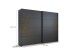 Schwebetürenschrank >Barea< 3 Böden, 3 Stangen, Eiche dunkel Dekor / grau - 271x210x62cm (B/H/T)