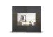 Schwebetürenschrank >Barea< 2 Böden, 2 Stangen, Eiche dunkel Dekor / grau - 226x210x62cm (B/H/T)