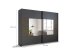 Schwebetürenschrank >Barea< 3 Böden, 3 Stangen, Eiche dunkel Dekor / grau - 271x210x62cm (B/H/T)