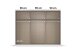 Schwebetürenschrank >Barea< 3 Böden, 3 Stangen, Eiche dunkel Dekor / grau - 271x210x62cm (B/H/T)