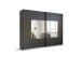 Schwebetürenschrank >Barea< 3 Böden, 3 Stangen, Eiche dunkel Dekor / grau - 271x210x62cm (B/H/T)