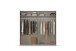Schwebetürenschrank >Barea< 2 Stangen, 2 Böden, Eiche dunkel Dekor/Champagner - 226x210x62cm B/H/T