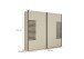 Schwebetürenschrank >Barea< 2 Stangen, 2 Böden, Eiche dunkel Dekor/Champagner - 226x210x62cm B/H/T