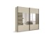 Schwebetürenschrank >Barea< 2 Böden, 2 Stangen, Eiche dunkel Dekor/Champagner - 226x210x62cm B/H/T