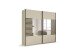 Schwebetürenschrank >Barea< 2 Böden, 2 Stangen, Eiche dunkel Dekor/Champagner - 226x210x62cm B/H/T