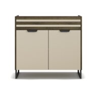 Kommode >Barea< 1 Schub, 2 Türen, Eiche dunkel Dekor/Champagner - 96x87x41 (BxHxT)