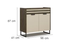 Kommode >Barea< 1 Schub, 2 Türen, Eiche dunkel Dekor/Champagner - 96x87x41 (BxHxT)