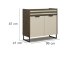 Kommode >Barea< 1 Schub, 2 Türen, Eiche dunkel Dekor/Champagner - 96x87x41 (BxHxT)